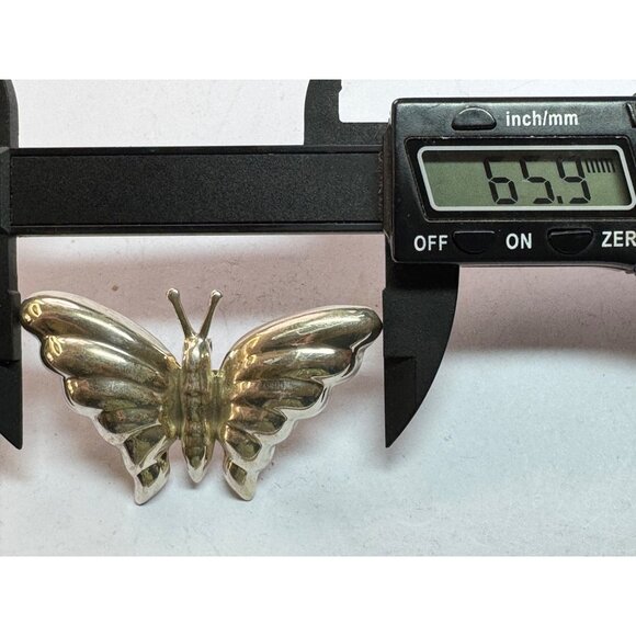 Estate Sterling Silver 925 Butterfly Brooch Pin TC-75 Mexico Vintage Jewelry 21. - Picture 7 of 8